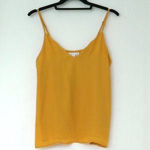 Socialite Mustard Yellow Scalloped Adjustable Spaghetti Strap Tank Camisole XS